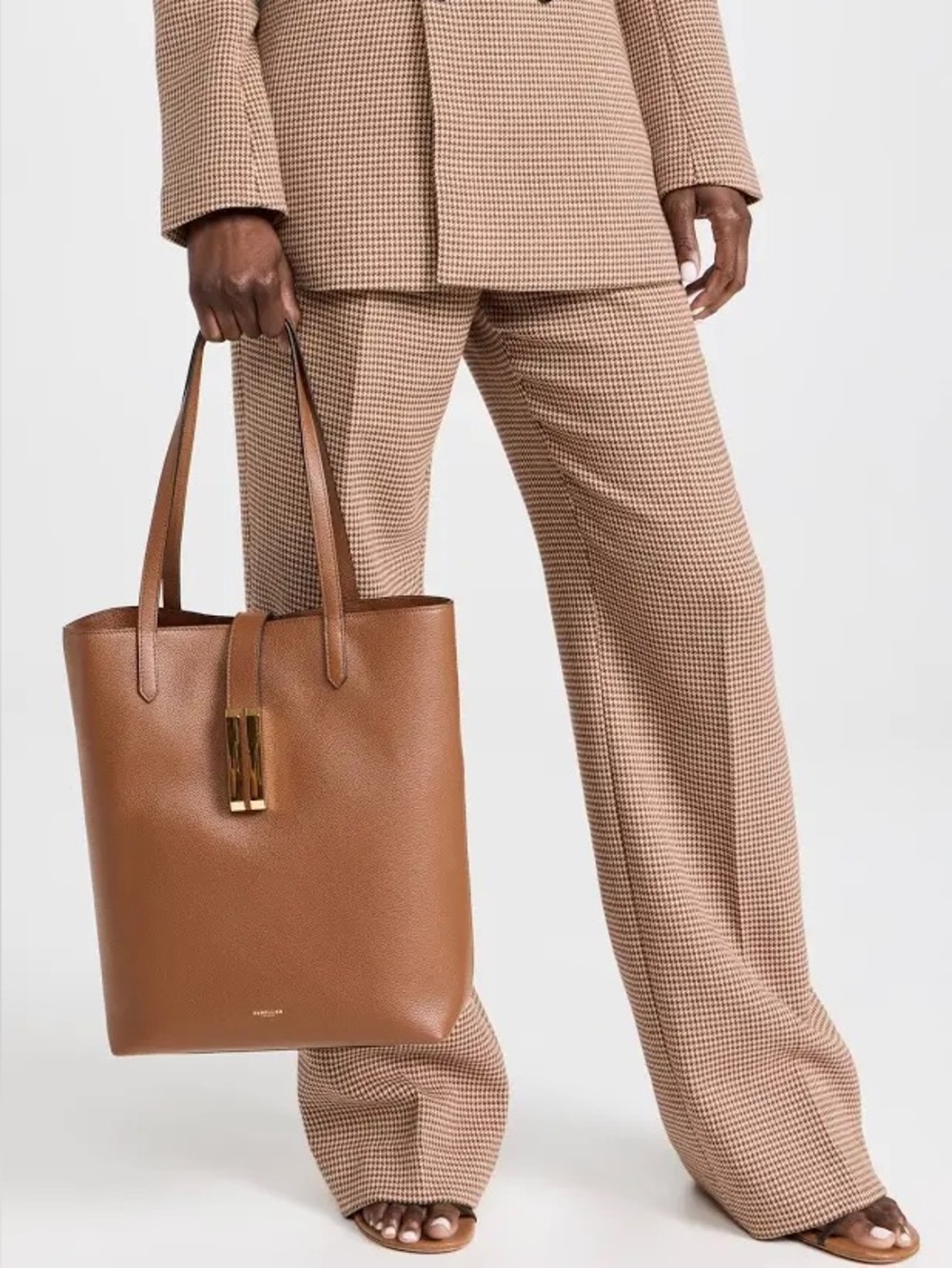DeMellier Vancouver Tote Bag | Cognac Leather Tote with Gold Hardware - Picture 8 of 16
